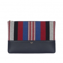 Celine Solo Clutch Pouch Rayas Navy